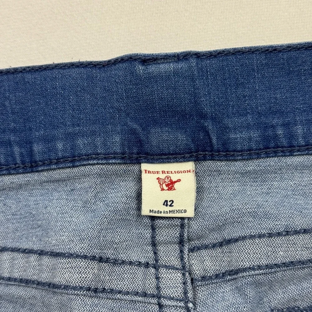 True Religion Rocco Jeans Denim Medium Wash Relaxed Skinny Blue‎ Men's 42x34